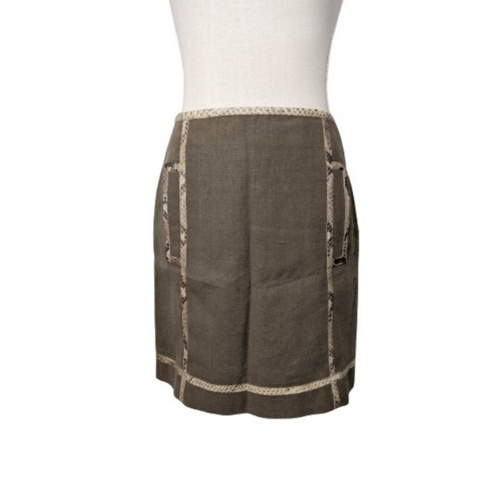 Michael Kors Python Trim Hemp Skirt 2